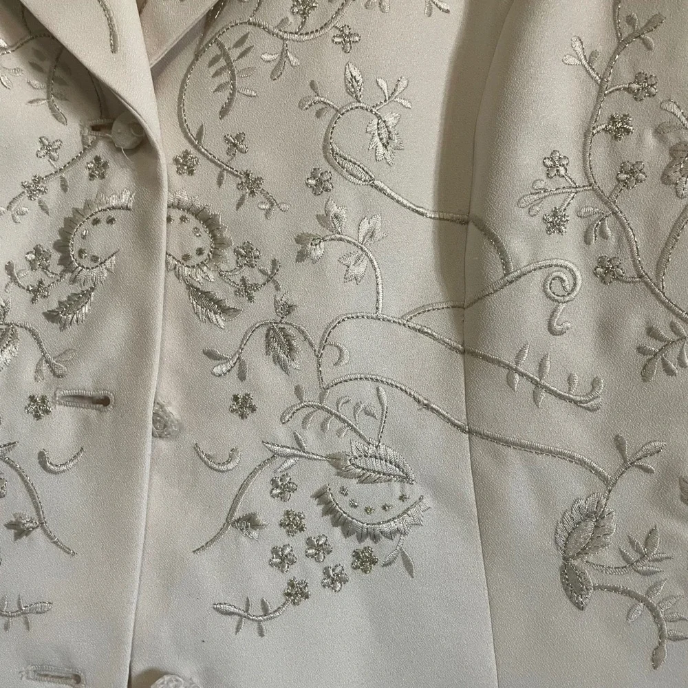 Vintage Tower Hill Collection Skirt Suit Set Floral Applique Button‎ Front 16